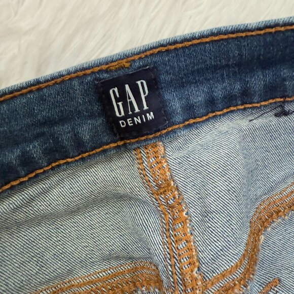Women GAP True Skinny High Rise Denim Jeans in Dark Wash Blue Size 27 - Picture 7 of 10